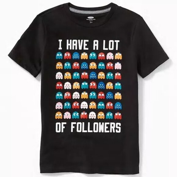 NWT OLD NAVY Pac-Man Arcade I Have A Lot of Followers Tees T-Shirt Boys XS S M L - Picture 1 of 2